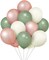 Eucalyptus and rose gold with white sand Latex Balloons(Green,white)10 x 10 x 10 inches